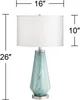 Lampy stołowe nowoczesne lampy ręcznie wykonane 26 -calowe, wyblakły wir niebieski szarość sztuki szczotkowane szczotkowane nikiel srebrny biały bęben (kolor może się różnić)