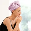 Towel Fashion Thicken Satin Hair Drying Cap Women Double Layer Water Absorption Shower Coral Fleece Turban