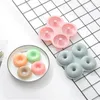 Baking Moulds 4 Cavity Donut Creative Cake Silicone Mold Home Kitchen Tray Molds Cooking Bakeware Bake Tools Brush