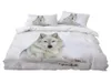 Клетки для постельных принадлежностей белый волк декор спальни Doona Quilt Cover снежный фон гипоаллергенный пуховой одеял с наволочкой5590897