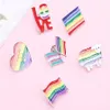 Creative Rainbow brooch, Love Rainbow Bridge Rainbow Flag Alloy Emblem Cartoon Cute Clothing Pins, and Small Accessories AB289