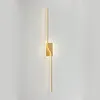 Wall Lamp Light Luxury Metal Bedroom Living Room TV Background Bed Simple Mirror Before The Long Strip Lamps For Decor