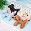 4Colors PU Leather Cute Dog Model Keychain Key Chains Ring Holder Fashion Cool Designe Keychains for Porte Clef Gift Men Women Car Bag Pendant Accessories No Box