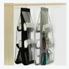 Förvaringspåsar 6 Pocket hängande handväska arrangör för garderobspåse garderob transparent sko med galge och organisation