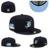 2024 Baseball masculin Full Fermed Caps Summer Navy Blue Letter Bone Men Femmes Black Couleur de Sport décontracté Flat Fitted Hats Mélanges Couleurs K-1