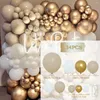 Decorazione per feste White Gold Garland Kit Birthday Baby Shower Balloons Arch Latex Ballon Chain Wedding