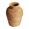 Vases Handwoven Rattan Flower Basket Bottle Storage Dried Vase For Restaurant Drawing Room Cafe Desk Home Decoration