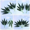 Decorative Flowers 100 Pcs Small Bamboo Leaves Home Decoration Simulation Artificial Green Wreath Plastic Adornment Office