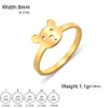 Cute Bear Stainless Steel Ring For Women Couple Minimalist Trend Animal Finger Rings Usual Party Birthday Jewelry Gifts
