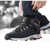 Chaussures de fitness hommes femmes extérieurs de montagne sport d'escalade de randonnée de randonnée en cuir hiver en cuir en cuir haute cheville de neige Euro taille 36-46