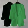 Women's Suits Fashion Summer Thin Suit Jacket Female Korean Loose Three Quarter Sleeves Blazer Single Button Women Top S-8XL