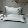 En son ürün düz renkli kabartmalı buz yatakları yatak çarşafları ve yastık için uygun 3 lüks yatak ürünleri gümüş gri 240510