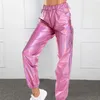 Pantaloni da donna Donne Donne High High Glossy Glossy Elastico elastico Slimt Club Horst Performance Film Colors Hip Hop Harem Pantaloni