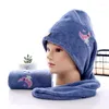 Towel Women Soft Microfiber Towels Shower Cap Bath Hats For Dry Hair Quick Drying Lady Turban Head Girl