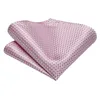 Bow Binds Hi-Tie Pink Grey Polka Dots Business Herren 8,5 cm Jacquard Krawatte Accessorie Daily Wear Cravat Hochzeitsfeier Hanky Cufflink