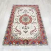 Tapis 4'x6 'tapis à nœuds à main persan oriental chinois durable en soie en laine sculptée (WML041)