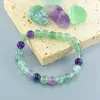 Original Fluorite Bracelet with Natural Stone Crystal Charm Jewelry for Women Yoga Meditation Healing Energy Bangle Man Gift 240423