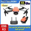 Drony K3 Drone 4K Wysokie rozdzielczość Dual Camera Składany cztery helikopter E99 Fotografia lotnicza stałej wysokości zdalnie sterowane samolotem zabawki S24513