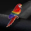 Broches Fashion Femmes Men Magnifique ramification Perrot Badges d'oiseau vintage Luxury Unisexe Crystal Party Banquet Pins Corsage