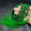 Hänge halsband jade boll torr 108 pärlor tielongsheng mormor gröna armband