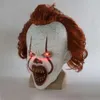 جوكر مخيف رعب جديد قاد قناع Pennywise Cosplay Stephen King الفصل الثاني مهرج اللاتكس أقنعة خوذة عيد الهالوين Props S