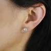 925 Sterling Silver Ice Out Dragon Claw Earrings Simple Piercing Micro Pave Bling CZ Zircon Earing Men Women Punk smycken
