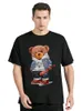Rua Baseball Teddy Bear Boy T-shirt Men Tees Funny Rodty Streetwears