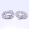 Melhor colar de jóias Largura de bling 3mm 18k Real White Gold Round Round Moissanite Diamonds Tennis Chains