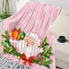 Couvertures Noël Santa Claus Pine Needle Flake Flake rose Blander Cadeau de vacances Soft Sofa Soft