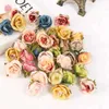 3pcs декоративные цветы венки шелковая роза 4 см. Искусственная цветочная головка для домашней комнаты Свадебная вечеринка