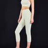 Femmes Capri Leggings Samfless High Taist Non See Voir à travers un pantalon de yoga Nude One Piece Pantalon serré