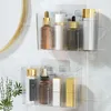 Kitchen Storage WORTHBUY Seasoning Bottle Shelf Wall Mounted Spice Rack Cabinet Door Transparent Plastic Organizer Box