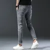Hommes printemps et automne version coréenne confort stretch slim fashion skinny jeans pantalons designer vêtements 240513