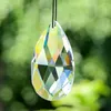 Dekorativa figurer 75mm Clear Angel Tears Crystal Hanging Pendant Glass Art Prism Facetter Suncatcher Diy Home Wedding Garden Decoration
