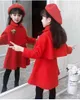 Kız Elbiseler Sonbahar Kış Cadılar Bayramı Noel Kız Giysileri Çocuklar Kısa Ceket Setleri Bir 2 PCS Takımlar Çocuklar Resmi Giysiler