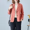 Costumes de femmes Blazer en lin en coton 2024 veste courte du printemps d'été