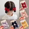 Akcesoria do włosów 2PCS Bow Head Gear Śliczne i urocze mała dziewczynka Hair Akcesoria Net Red Clip Clip Baby Hair Clip Klip do włosów D240513