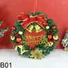 装飾的な花30cmクリスマスリースフロントドアウィンドウハングガーランドの装飾品メリーホームパーティーの装飾年ナビダッド2024