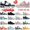 New designer shoes Embossed best quality Trainer Sneaker white black sky blue green denim pink red luxurys mens casual sneakers low platform womens trainers EUR 36-45