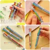 Ballpoint Pens Groothandel 40 PCS Zuid-Koreaans creatief briefpapier Mooie MTI-Color Ball-Point Pen Pen Rod Mtifunctionele Press Ink-kleur O DHC75