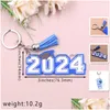 Party Gunst 2024 Abschlussgeschenk Keychain Digital Acryl Anhänger Lehrer Day Key Ring Designer Kette Drop Lieferung Hausgarten Fes Dhleg