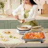 Assiettes Plateaux de table de plaque de dîner en acier inoxydable pour manger un chauffage à plat buffet rectangulaire anti-jam