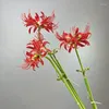 Decorative Flowers Simulation Higan Bana Silk Fake Green Plant El Artificial Red Rain Orchid Balcony Decoration Flower