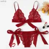 Reggiseni set di reggiseno set di mutande set di mutande da donna set di biancheria intima da donna set di biancheria intima trasparente set di biancheria intima rossa rossa xw