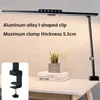 Lampes de table LED LED LAMPE DE BURABLE DIMMable 5 Couleurs Niveaux de luminosité Architecte de bras swing flexible avec pince pour le bureau à domicile