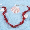 Colliers pendants Conception d'origine unique Bohemiam Collier de corail naturel rouge irrégulier