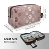 Kosmetiska väskor Rose Gold Dog Makeup Bag Portable Organizer för resefall Daglig användning toalettartiklar Kvinnor