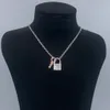 Fashion Designer Key Lock Brief Birnen Anhänger Halsketten und Schachtel für Frauen Männer Einfache Hummerschnalle Schlüsselbeutel Kette Ehepaar Geschenkparty Schmuck Schmuck