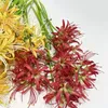 Dekoratif çiçek simülasyonu higan banda ipek sahte yeşil bitki el yapay kırmızı yağmur orkide balkon dekorasyon çiçek
