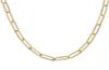 Stainls Steel Round Flat Rectangle Chain Link Choker Necklace Women 18k Gold Plated Paper Clip Paperclip Link Chain Necklac2654969